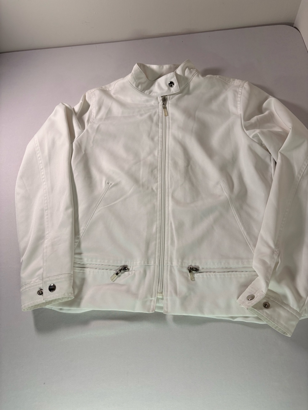 Izod White Ladies Snap-Collar Jacket